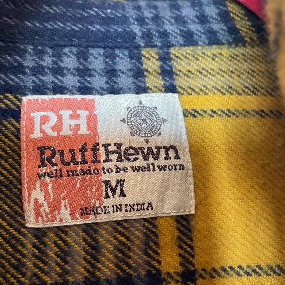 Ruff Hewn Blue and Gold Flannel Men's Medium - Picture 3 of 5